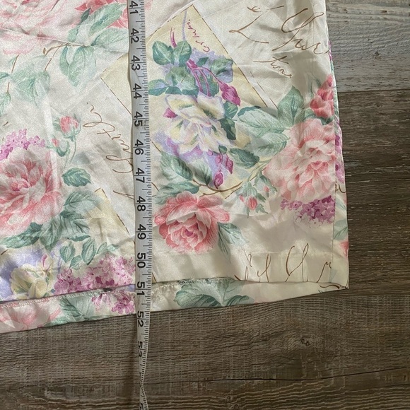 Vintage XL Floral Lace Satin Pin Up Pajama Robe - Picture 8 of 10